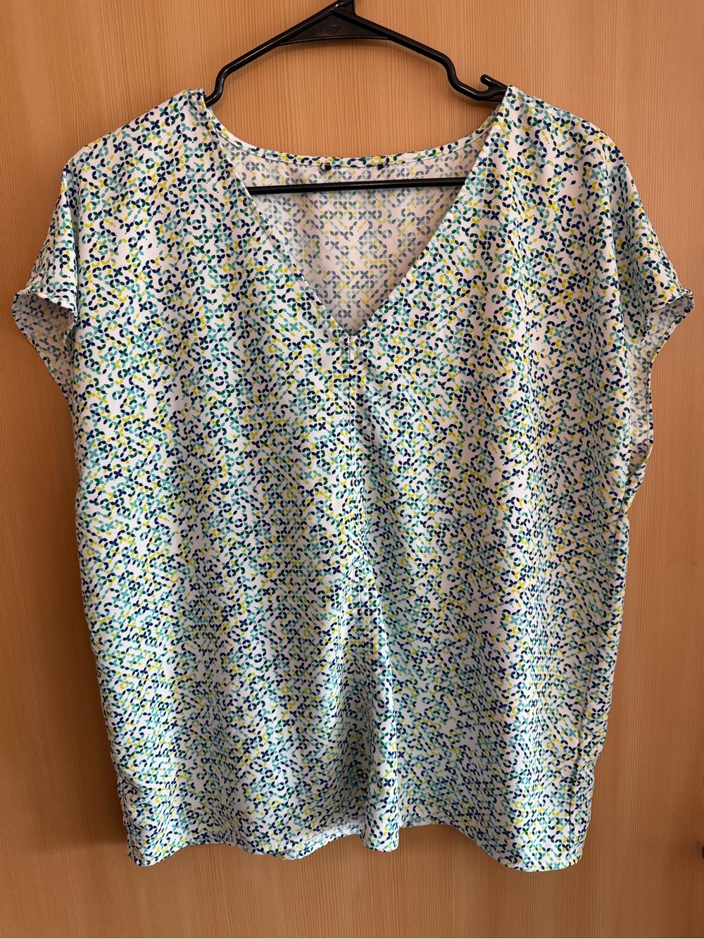 Women’s Blouse with Blue, Green & Yellow Print